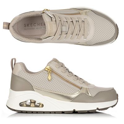 SKECHERS Damen-Sneaker Street® Uno Metallic seitl. Reißverschluss
