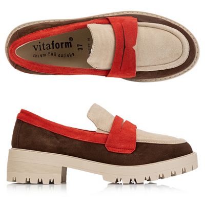 VITAFORM Damen-Slipper Veloursleder Shock Absorber Sohle Bella