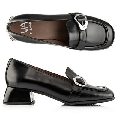 Thumbnail - VIA MILANO Damen-Pump echt Leder Schnallen-Detail Absatz ca. 3,5cm