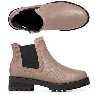 VITAFORM Damen-Chelsea Hirschleder Velours-Paspel Shock-Absorber