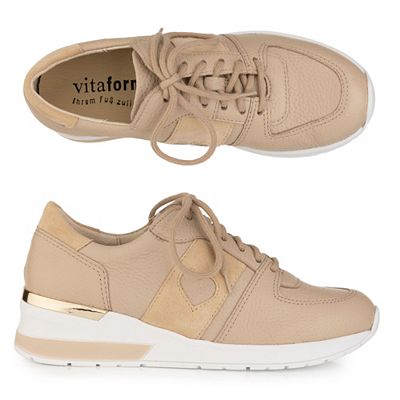 VITAFORM Damen-Sneaker Hirsch-/ Veloursleder Herzdetail Sohle Nina