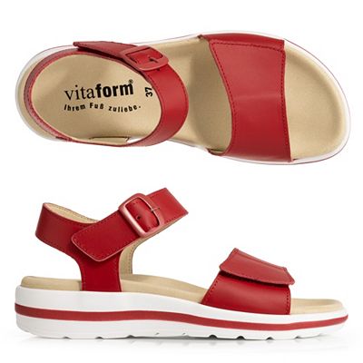 Thumbnail - VITAFORM Damen- Sandalette echt Leder Klettverschlüsse Sohle Jana