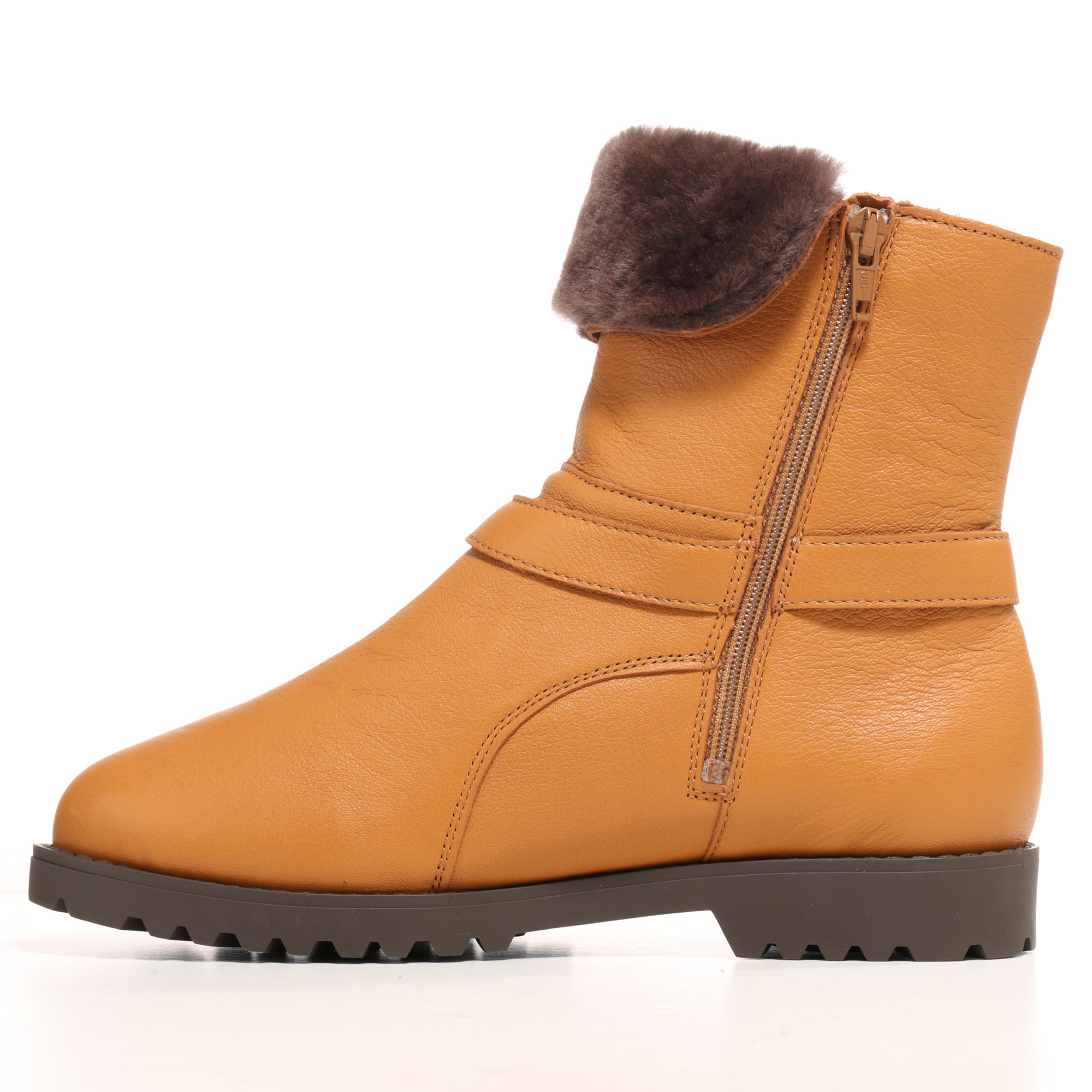 VITAFORM DamenStiefelette Nappaleder Lammfell gefüttert Absatz ca. 2,5cm QVC.de