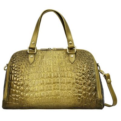 Thumbnail - ANUSCHKA® Henkeltasche echt Leder Kroko-Optik handbemalt
