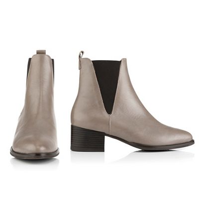 VIA MILANO Damen-Stiefelette echt Leder Elastik Einsatz Absatz ca. 5cm