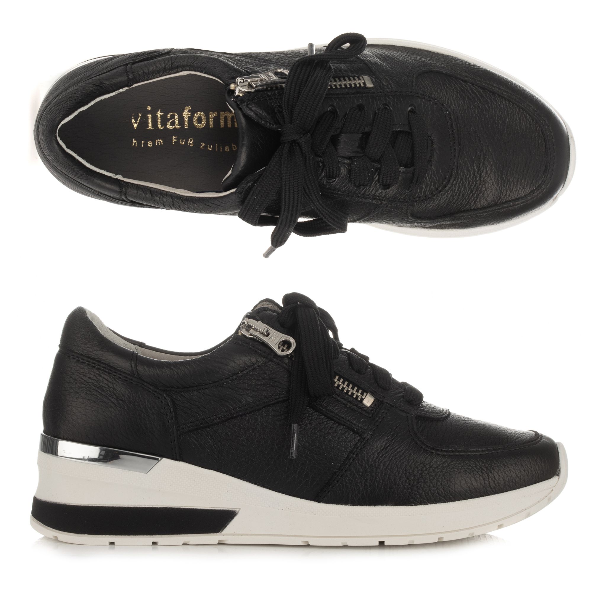 VITAFORM Damen-Sneaker Hirschleder Reißverschluss Sohle Nina