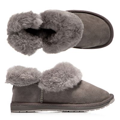 EMU Australia Damen-Hausschuh Platinum Mintaro Schafsfell gefüttert TPR Laufsohle