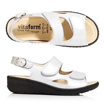 VITAFORM Damen-Sandale Nappaleder Dornschließe Keilabsatz