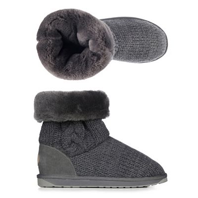 EMU Australia Damen Stiefel Bartel Außen gestrickt innen Schafsfell