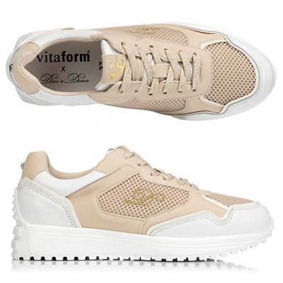 DINE 'N' DANCE Damen- Sneaker Leder/ Textil Schnürung Profilsohle