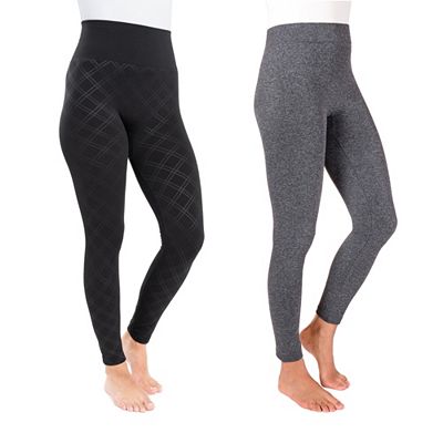 MUK LUKs Strumpfleggings Fleece-gefüttert uni/gemustert 2er Pack