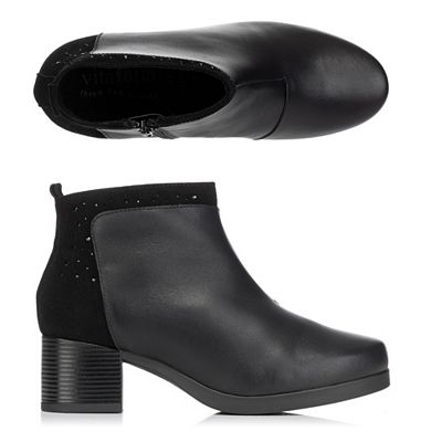 VITAFORM Damen-Stiefelette Nappaleder Samtziege & Strass Sohle Luisa
