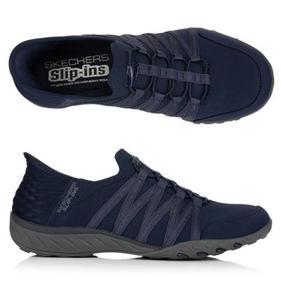 SKECHERS Damen-Slipper Breathe Easy Fersenkissen Materialmix