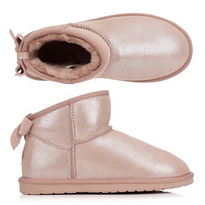 EMU Australia Damen-Bootie Rigel Shine Schleife Schafsfell