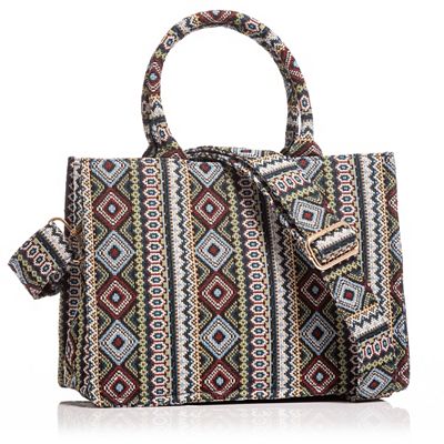 DINE 'N' DANCE Mini-Shopper Jacquard diverse Fächer abnehmbarer Riemen