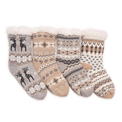 Thumbnail - MUK LUKs Stoppersocken gefüttert gemustert 4er Pack
