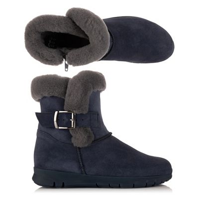 VITAFORM Damen-Stiefel Veloursleder Lammfellfutter Sohle Free Run