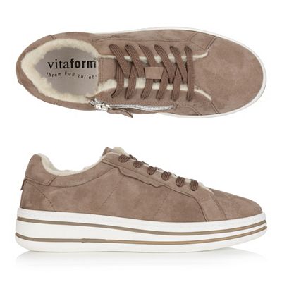 Thumbnail - VITAFORM Damen- Sneaker Samtziege/ Schurwolle Reißverschluss Sohle Mila