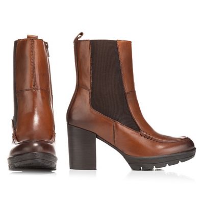 VIA MILANO Damen-Stiefelette echt Leder Reißverschluss Absatz ca. 7,5cm