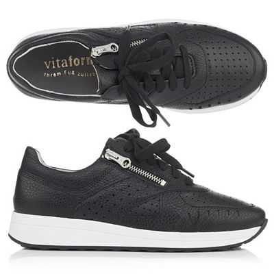 VITAFORM Damen-Sneaker Hirschleder Softnappa seitl. Reißverschluss Sohle Sarina Jeanette