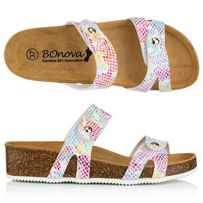 BONOVA Damen-Pantolette 2 verstl. Riemen Super-Soft-Fußbett Keilabsatz ca. 3,5cm