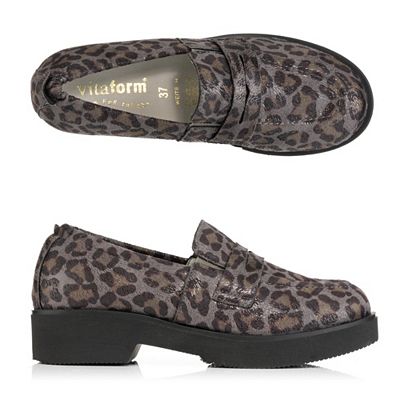 Thumbnail - VITAFORM Damen-Slipper Stretchmaterial Leo-Optik Sohle Zoe