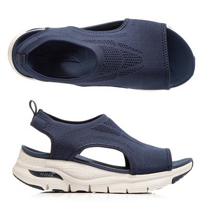SKECHERS Damen-Sandale Arch Fit-City Catch Strick-Mesh Maschinenwaschbar