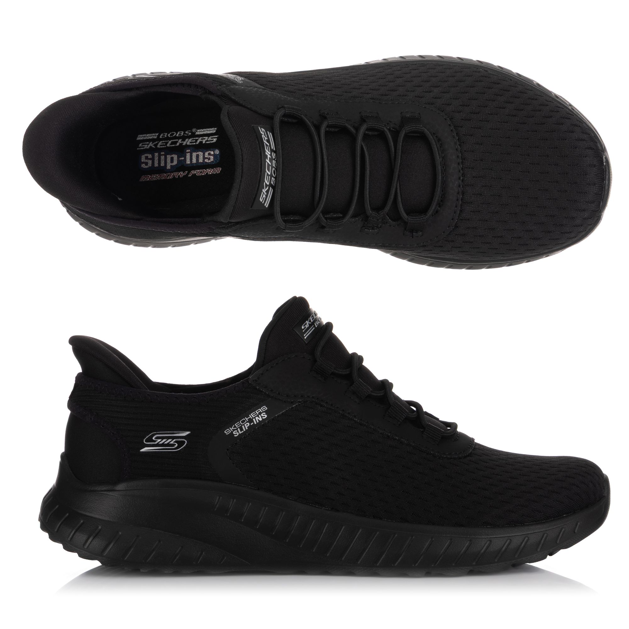 SKECHERS Damen-Slipper Bobs Squad Chaos Materialmix Hands Free Slip-ins®