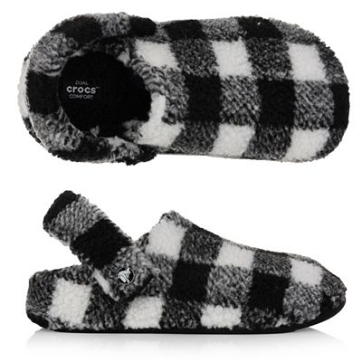 Thumbnail - CROCS™ Damen-Clogs Classic Buff fuzzy-all-over Karo-Muster