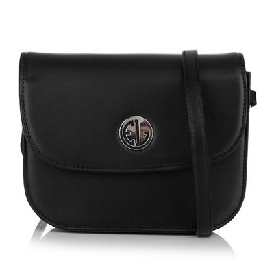 EVA LUTZ Umhängetasche Leder-Imitat 2 Tragegurte Metall-Logo