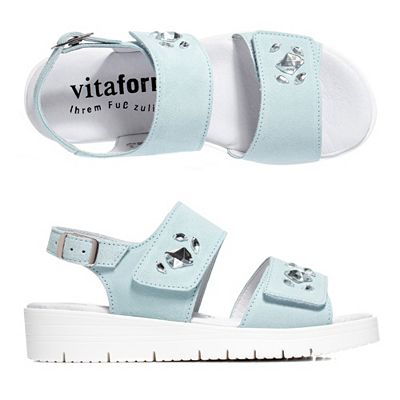 VITAFORM Sandalette Veloursleder zwei Klettverschlüsse verstellbarer Riemen