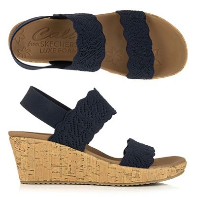 SKECHERS Damen-Sandalette Beverlee Strick Luxe Foam