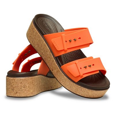 Thumbnail - CROCS™ Damen-Pantolette Brooklyn Cork Buckle Plateau ca.1cm Lite Ride Technologi™