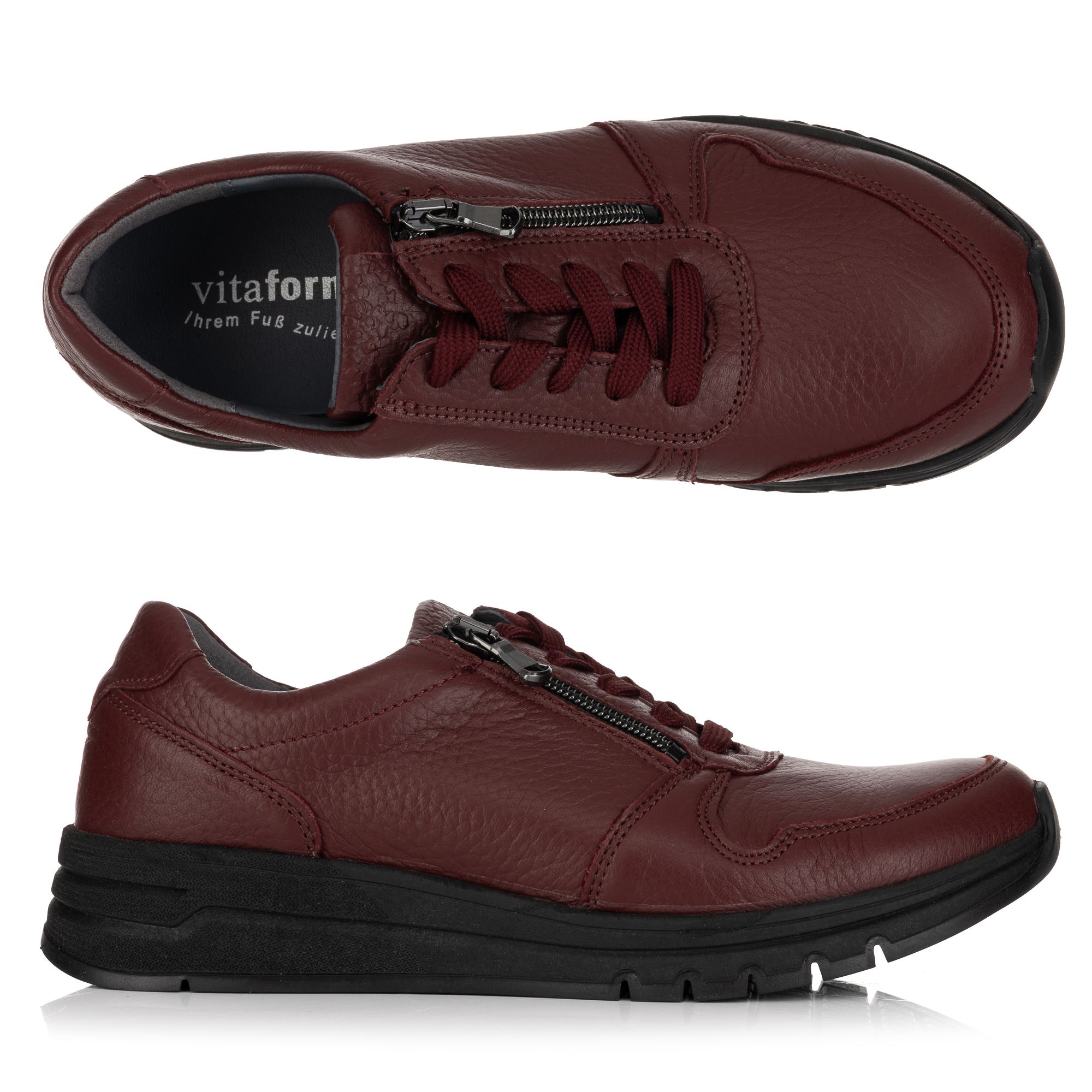 VITAFORM Damen- Sneaker Hirschleder Reißverschluss Sportsohle-Maike
