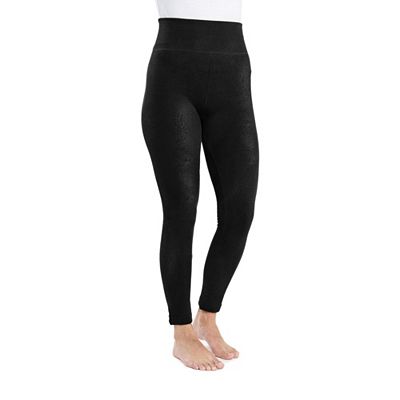 MUK LUKs Damen-Leggings Leder-Optik breiter Bund 7/8 Länge