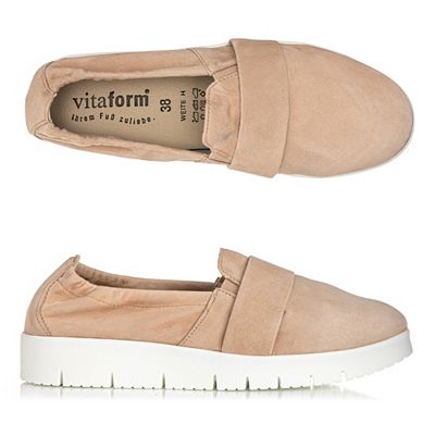VITAFORM Damen-Slipper Samtziegenleder Shock Absorber Sohle Amelie