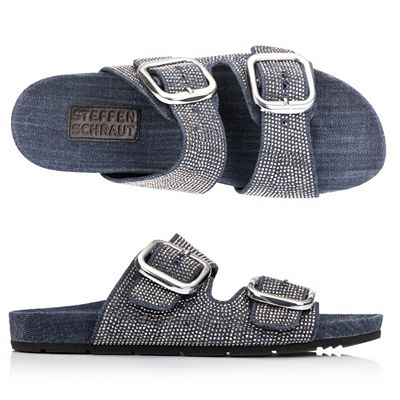 STEFFEN SCHRAUT by Kennel & Schmenger Damen-Pantolette Jeans-Optik 2 verstellbare Riemen