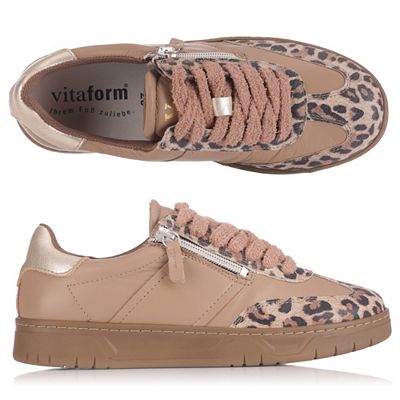 VITAFORM Damen-Sneaker Nappa-/Veloursleder Reißverschluss Sohle Marla