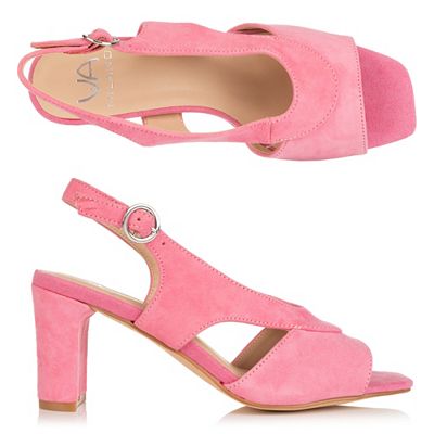 VIA MILANO Damen-Sandalette Veloursleder Memory Foam Blockabsatz ca. 7cm