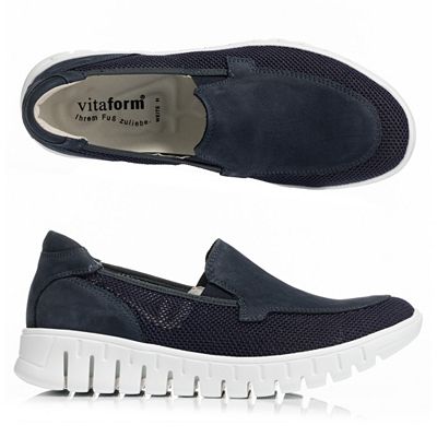 VITAFORM Damen- Slipper Textil/ Leder Mesh Leichtsohle