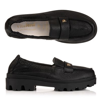 VITAFORM Damen-Slipper Hirschleder Schmuckniete Sohle Finja