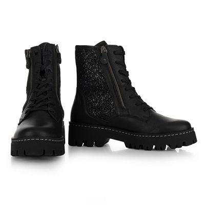 VITAFORM Damen-Stiefelette Leder/Glitzer Reißverschluss Profilsohle