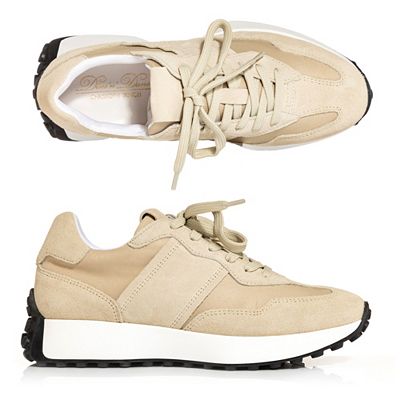 DINE 'N' DANCE Damen-Sneaker Materialmix Schnürung Innensohle gepolstert