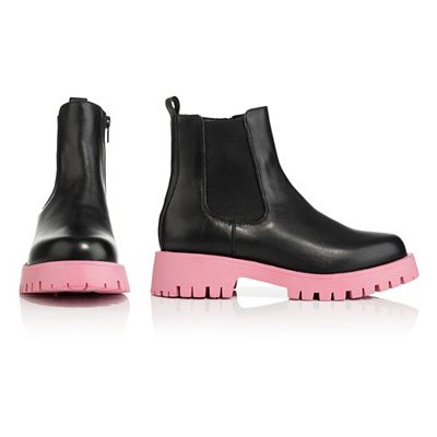 ICONIC by Marina Hoermanseder echt Leder Reißverschluss Kontrast-Sohle