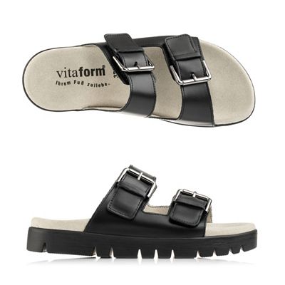 Thumbnail - VITAFORM Damen- Pantolette Softnappa 2 Klettverschlüsse Sohle Lara
