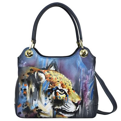 Thumbnail - ANUSCHKA® Henkeltasche echt Leder 3 Hauptfächer handbemalt