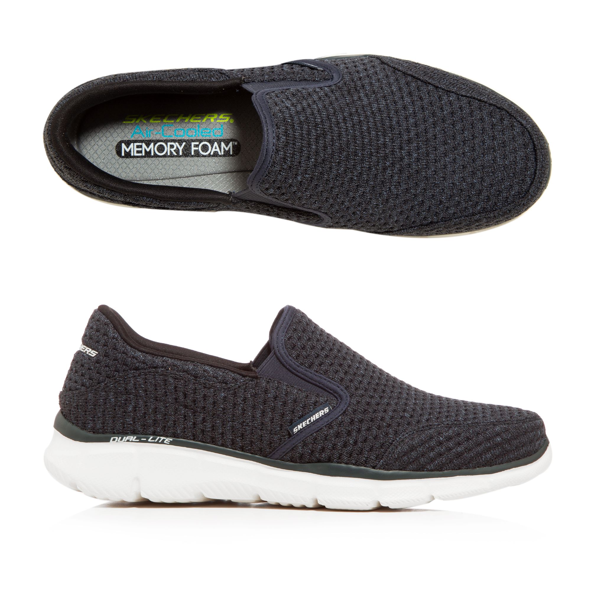 Skechers Herren Slipper Equalizer Textil Memory Foam Qvc De