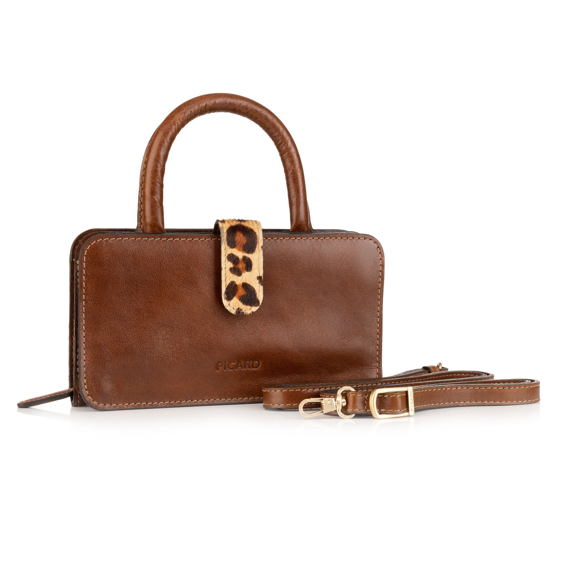 PICARD® Mini-Handytasche echt Leder Frontfach Kartenfächer