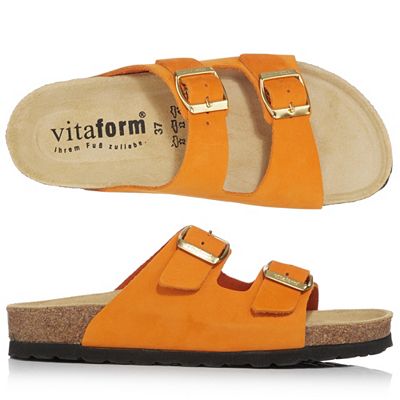 VITAFORM Damen-Pantolette Nubukleder Korkfußbett made in Germany