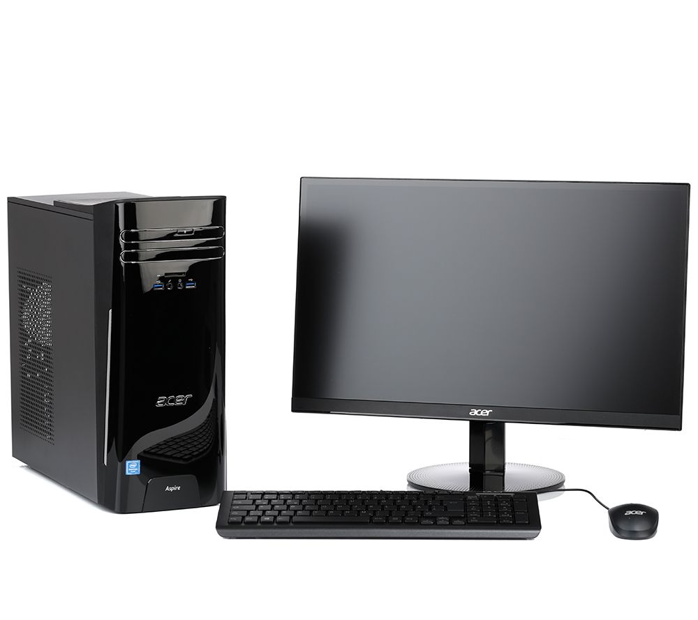 ACER Desktop PC Bundle 58cm FHD Monitor 1TB, 4GB RAM Tastatur, Maus
